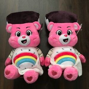 NEW 2-PACK Lot 9" Universal Monsters Cheer Bear as Bride of Frankenstein Plush